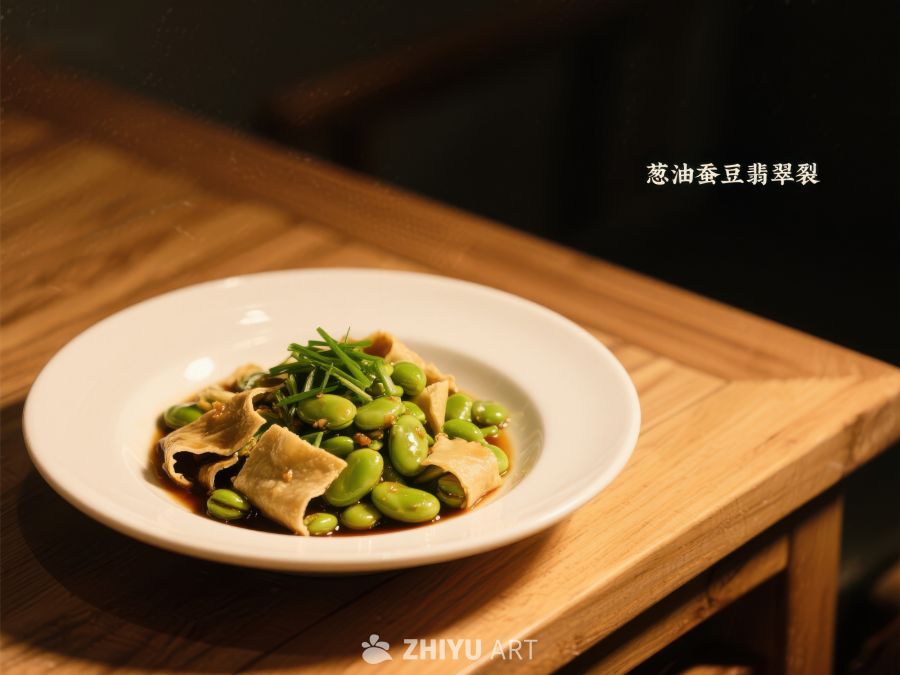 葱油蚕豆翡翠饺美食特写 95