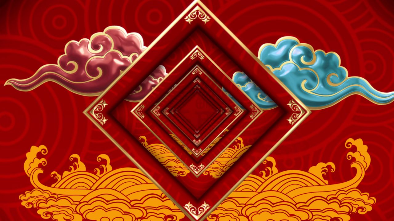古风背景视频 中国风 意境春天 桃花 水墨 24