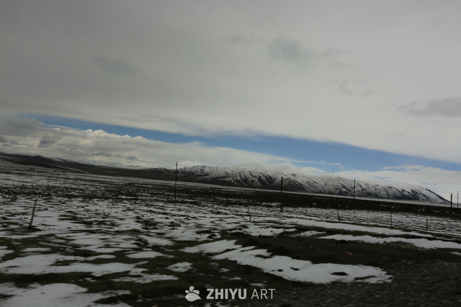 雪山下的草地