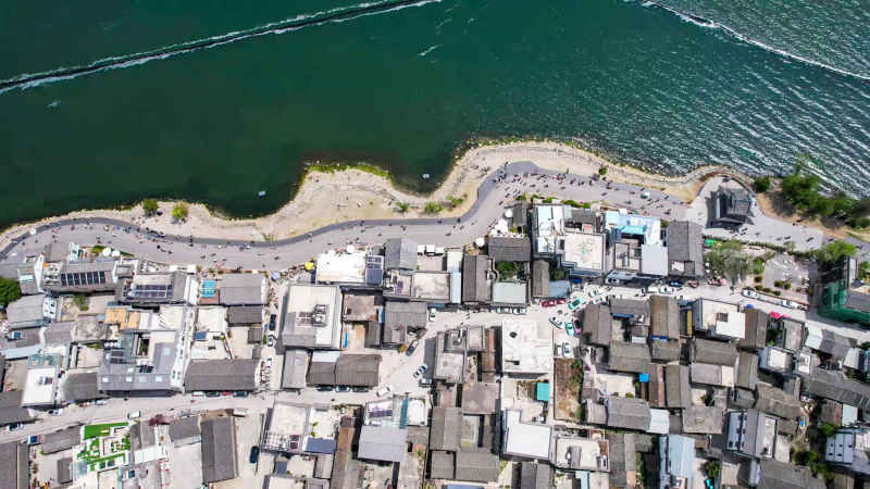 大理洱海S湾航拍  