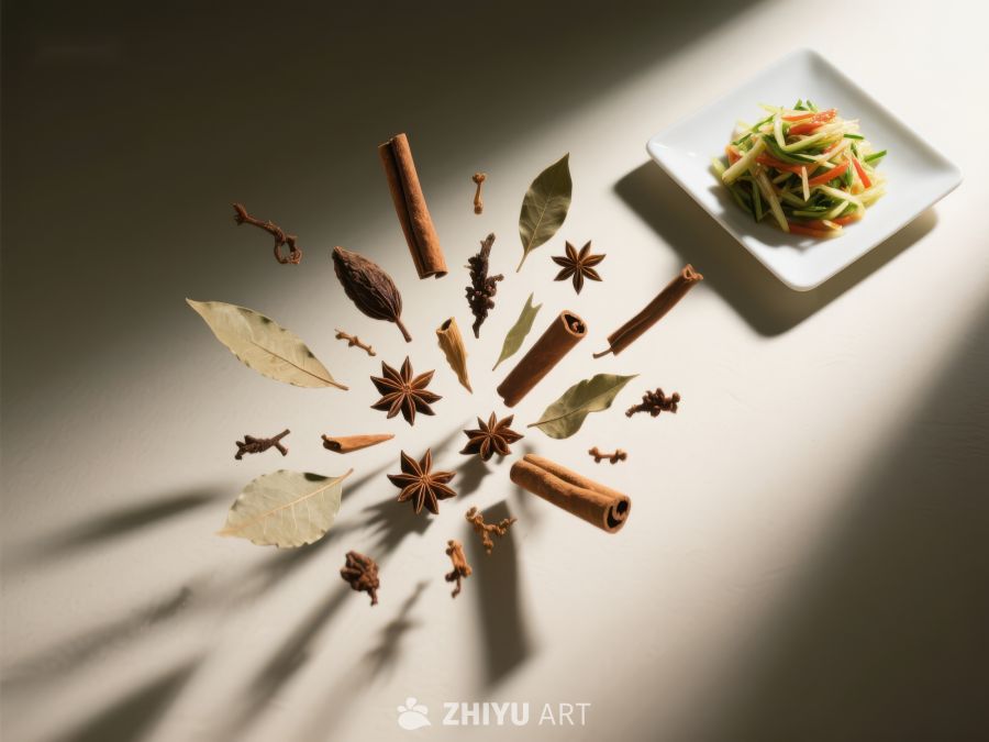 香料与沙拉：光影下的美食艺术 1667