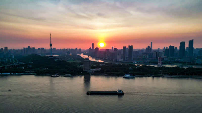 湖北武汉城市建设航拍摄影图 