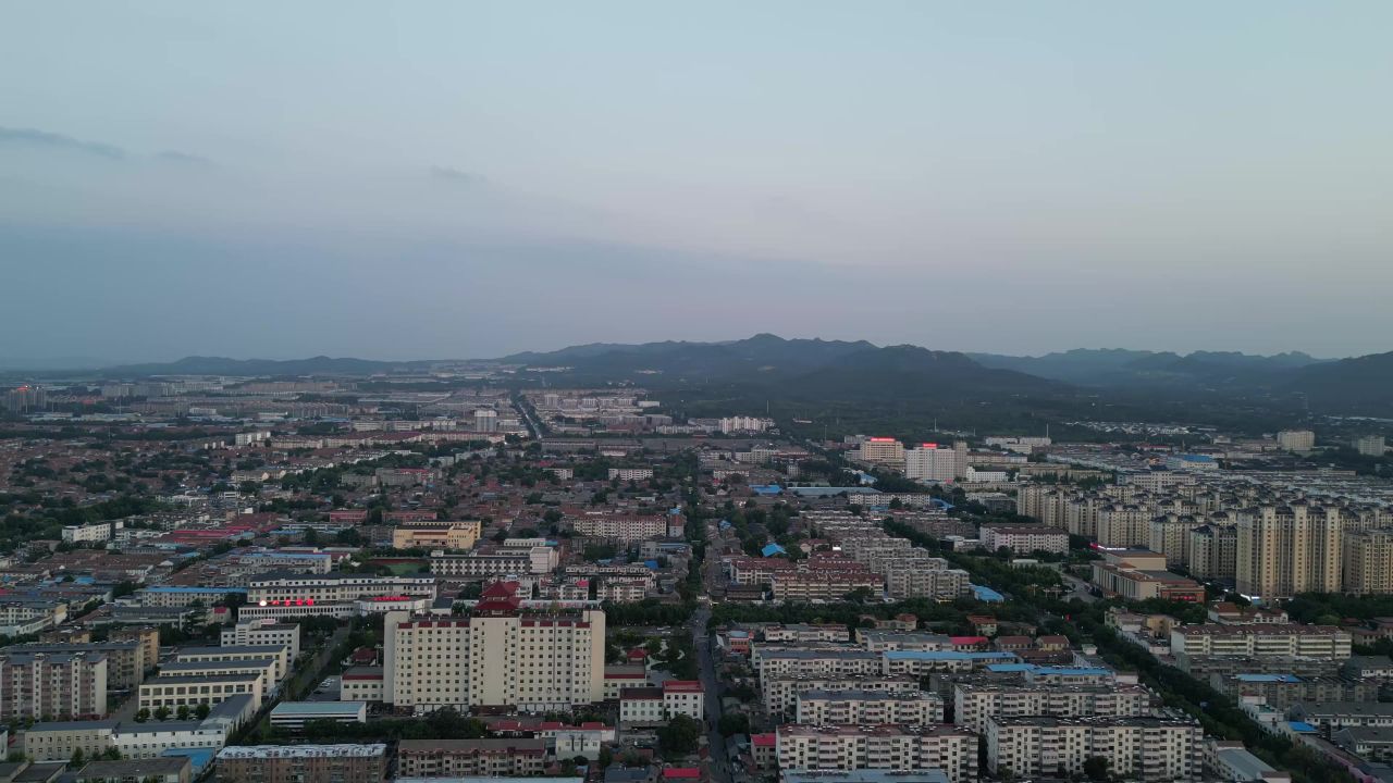  航拍山东潍坊青州城市风光