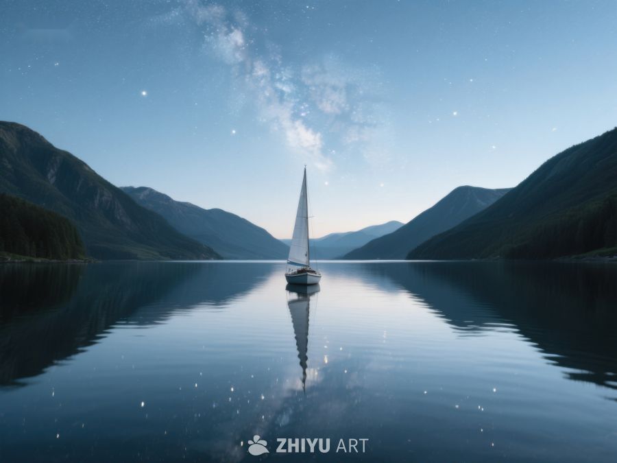 湖面孤帆，星河映照 28
