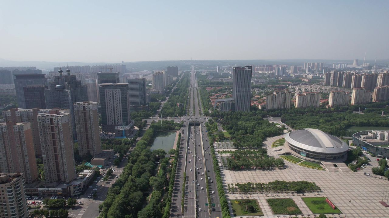 河南洛阳城市风光旅游景区航拍