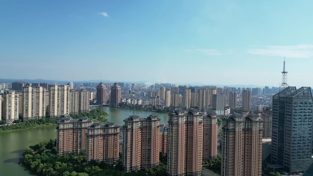 航拍新余孔目江风光
