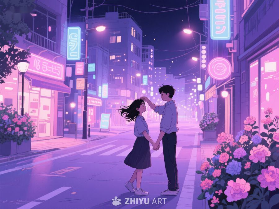 夜市街头的温馨瞬间 1073