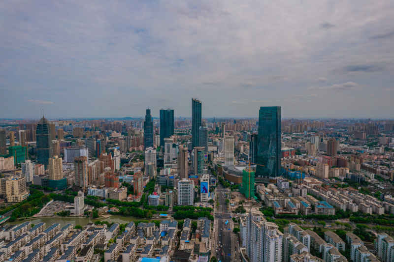 航拍 江苏 无锡 城市 风光 无锡建设