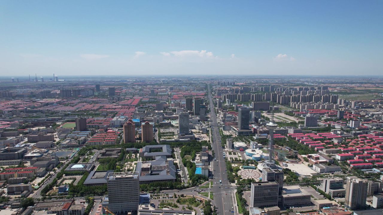山东东营城市建设城市大景航拍