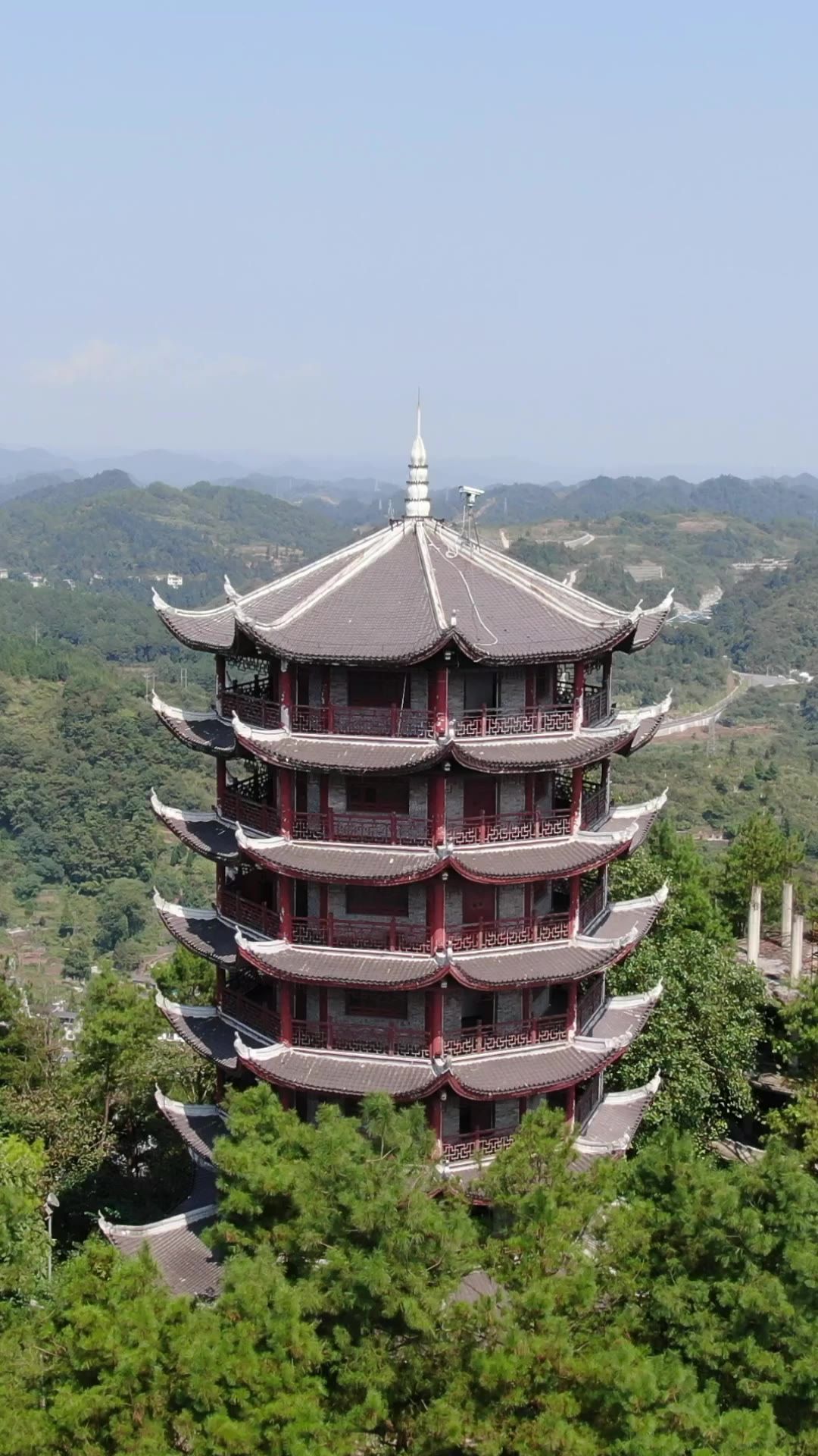 湖南湘西凤凰古城竖屏航拍