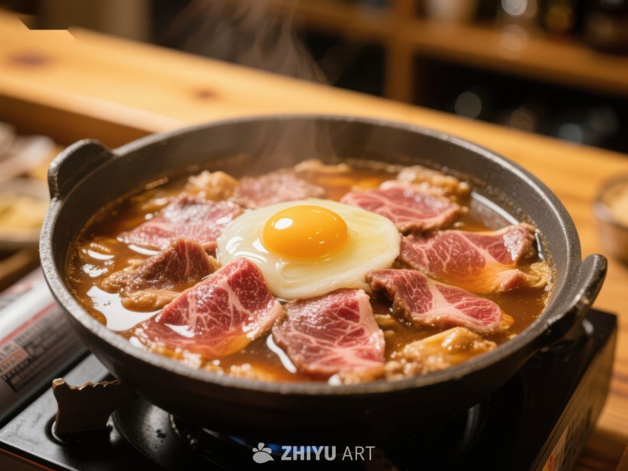 热气腾腾的牛肉锅配煎蛋 594