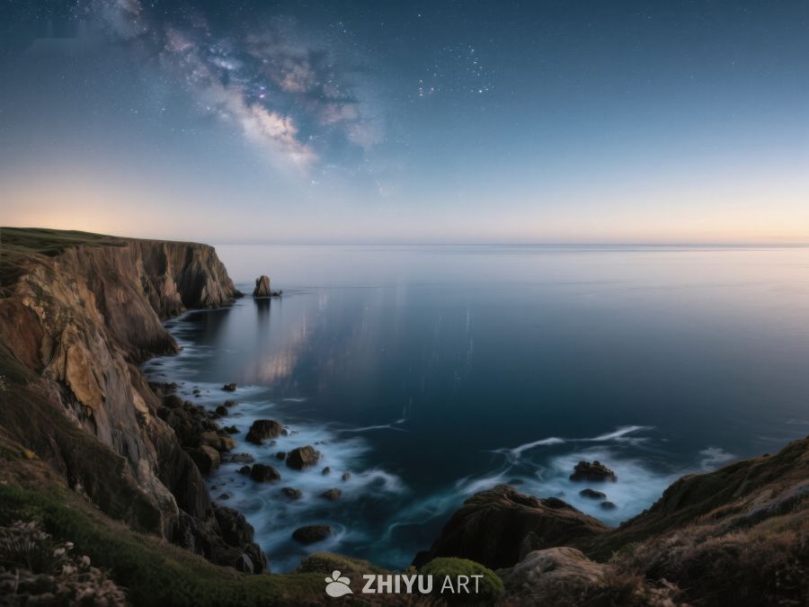星空下的海岸悬崖 187