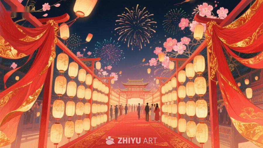 灯火辉煌的节日长廊 76