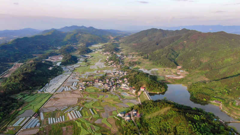 山川丘陵农田农业种植航拍图 
