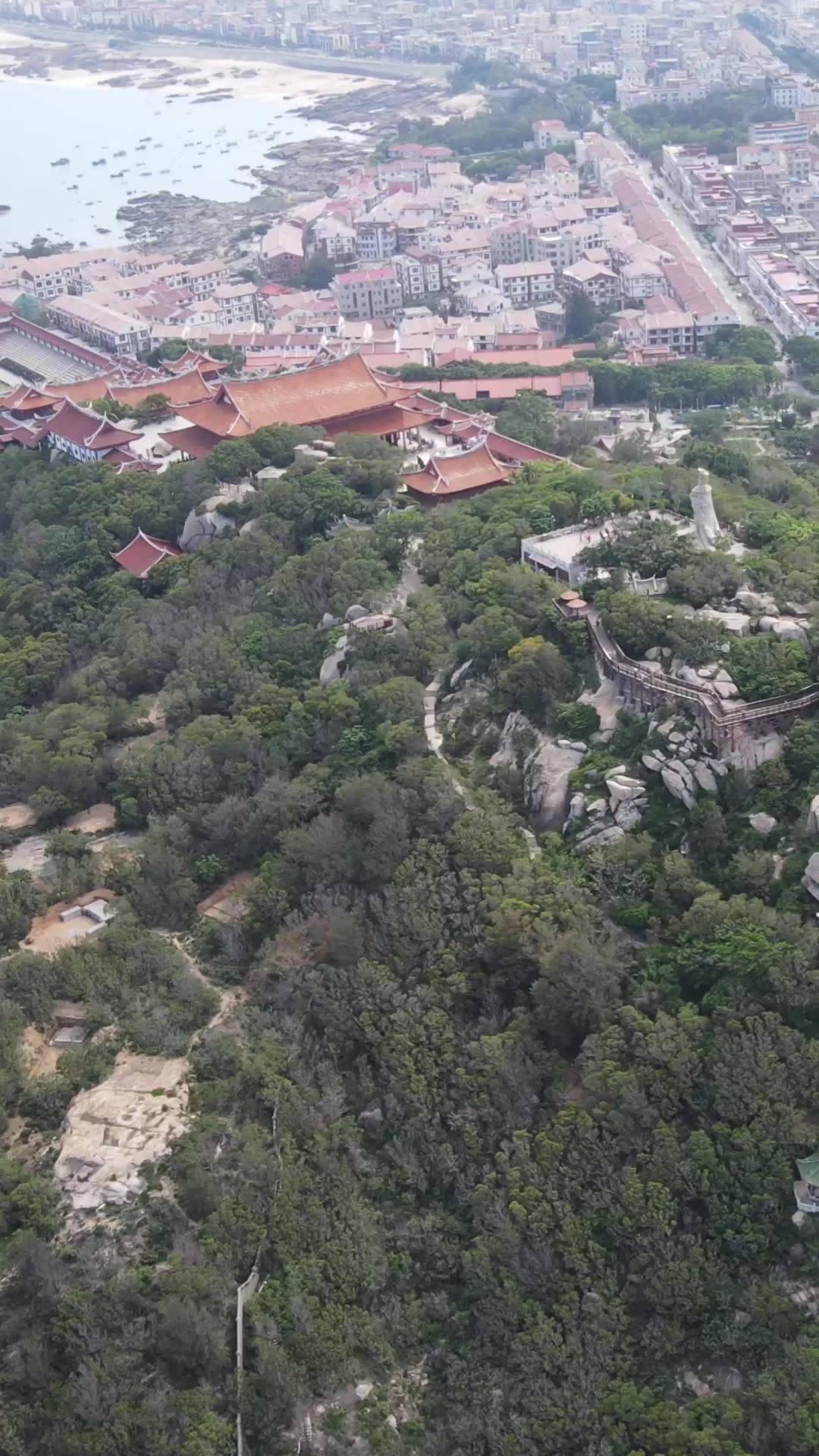 旅游景区福建湄洲岛5A景区竖屏航拍