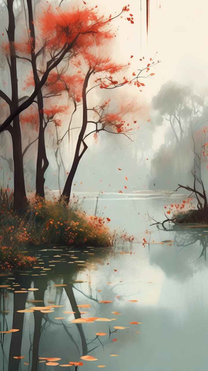 国风水墨山水画简约风格插画 90