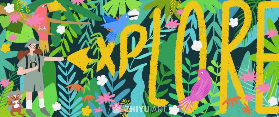 原创治愈插画作品素材四季节气节日自然 32