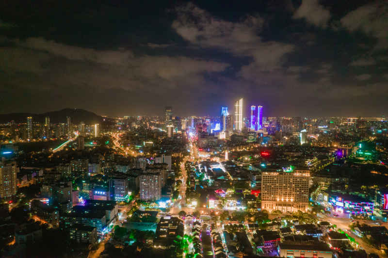 航拍 江苏 无锡 城市 夜景