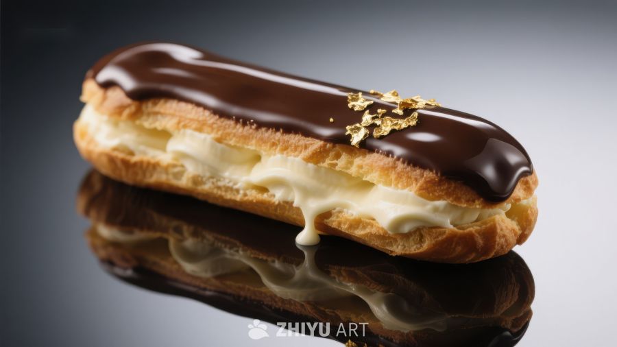 巧克力淋面奶油酥皮甜点
