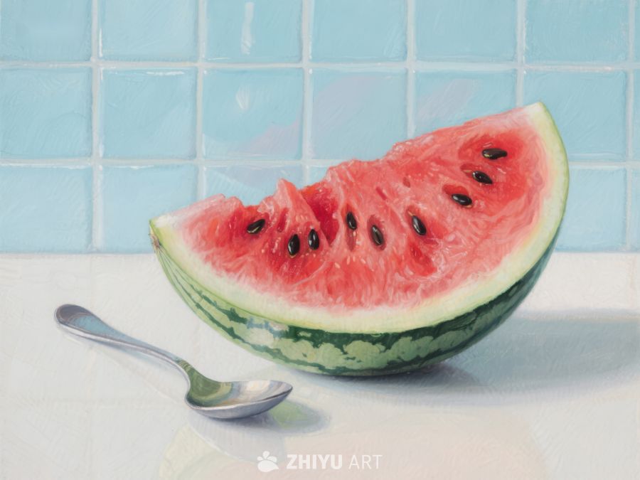 切片西瓜与勺子 361