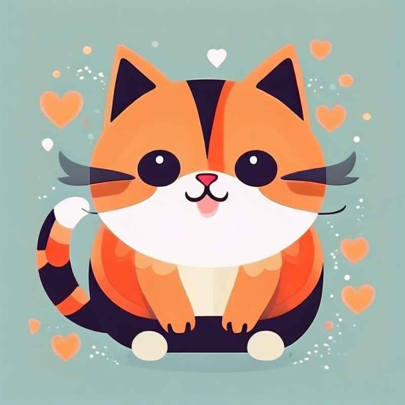 小花猫唯美插画 38