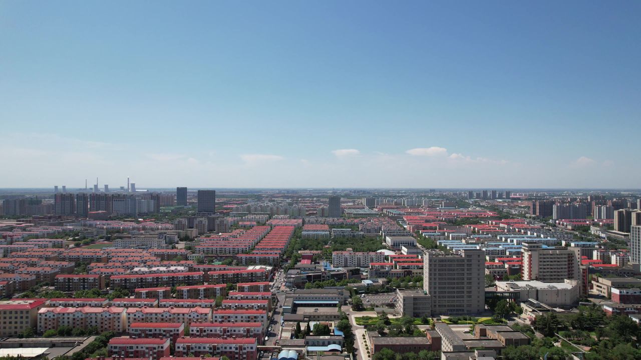 山东东营城市建设城市大景航拍
