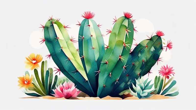 仙人掌自然植物插画 13
