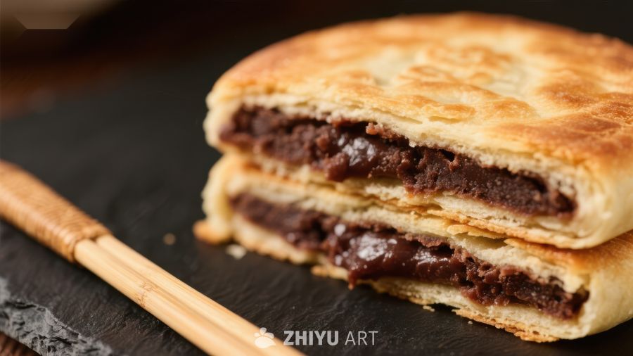 酥皮夹心糕点特写