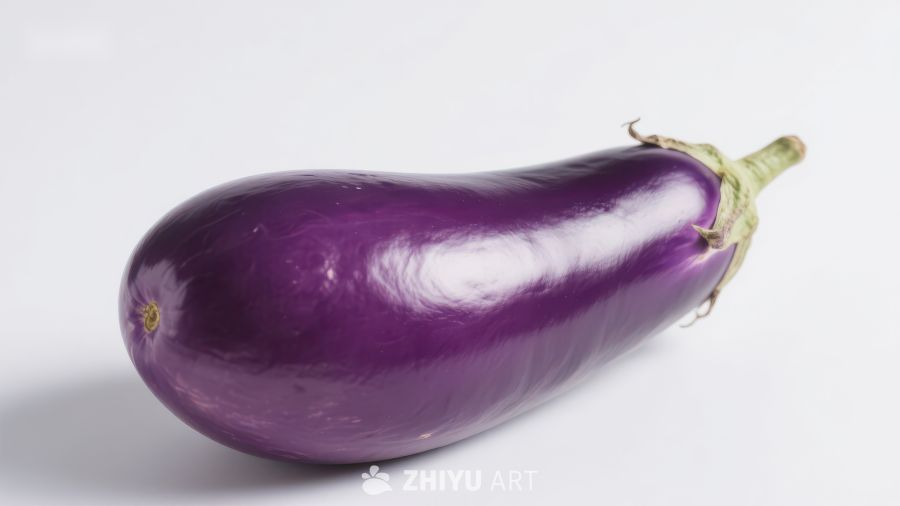 新鲜紫色茄子特写