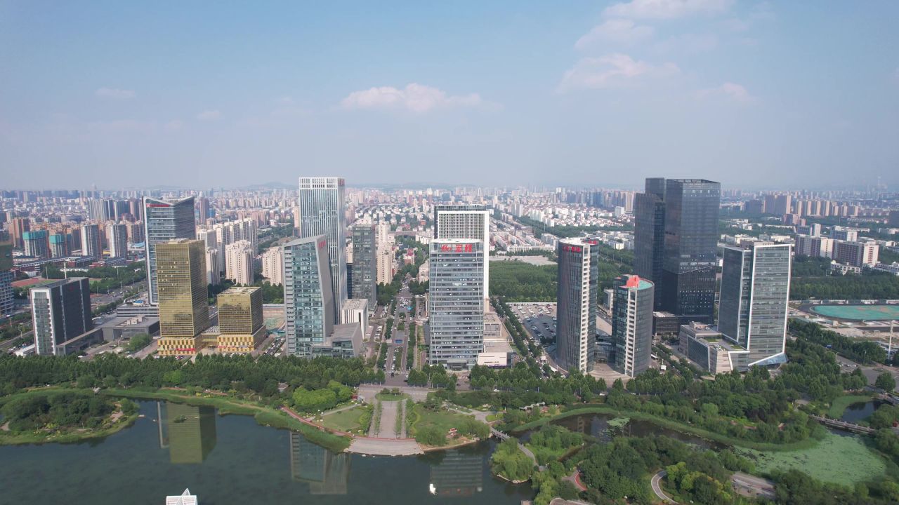 山东淄博新城金融中心CBD航拍