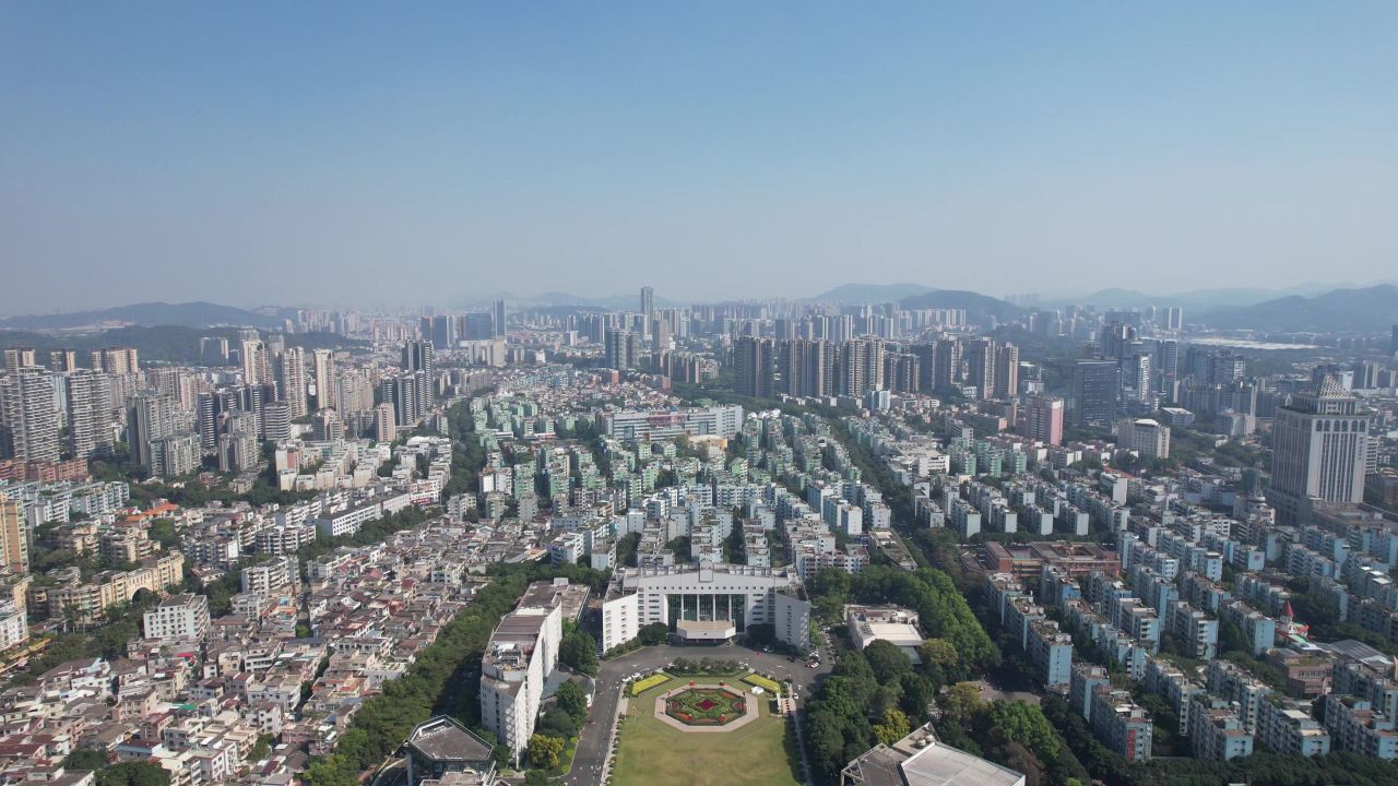 广东中山市政府办公大楼航拍