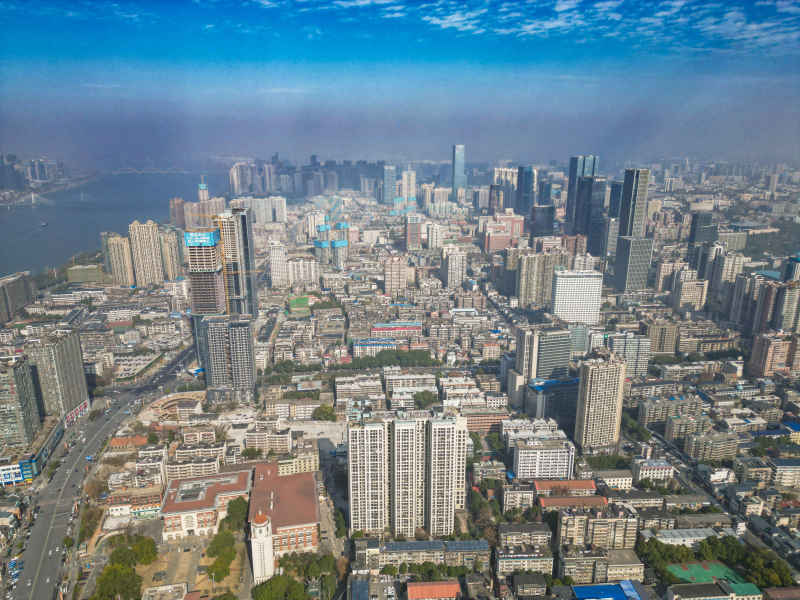 湖南长沙城市风光航拍摄影图