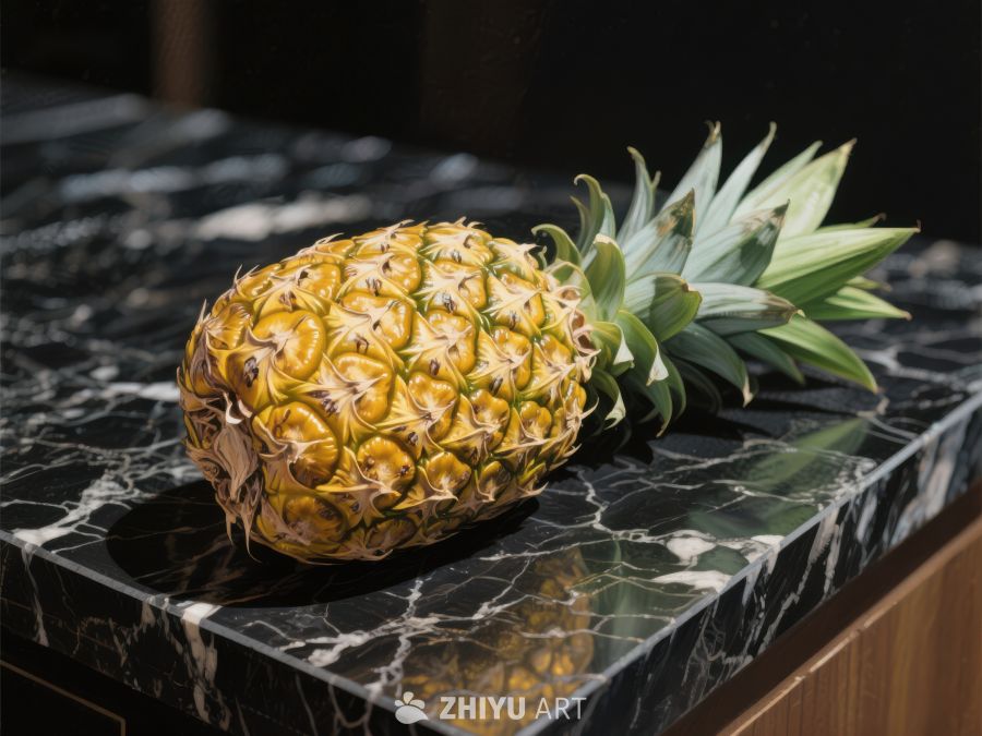 菠萝置于大理石台面 31