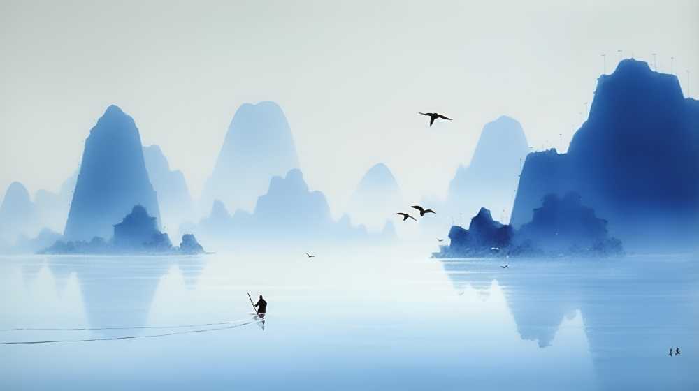 山水风景画中国风