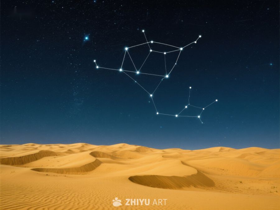 沙漠夜空下的星座图 105