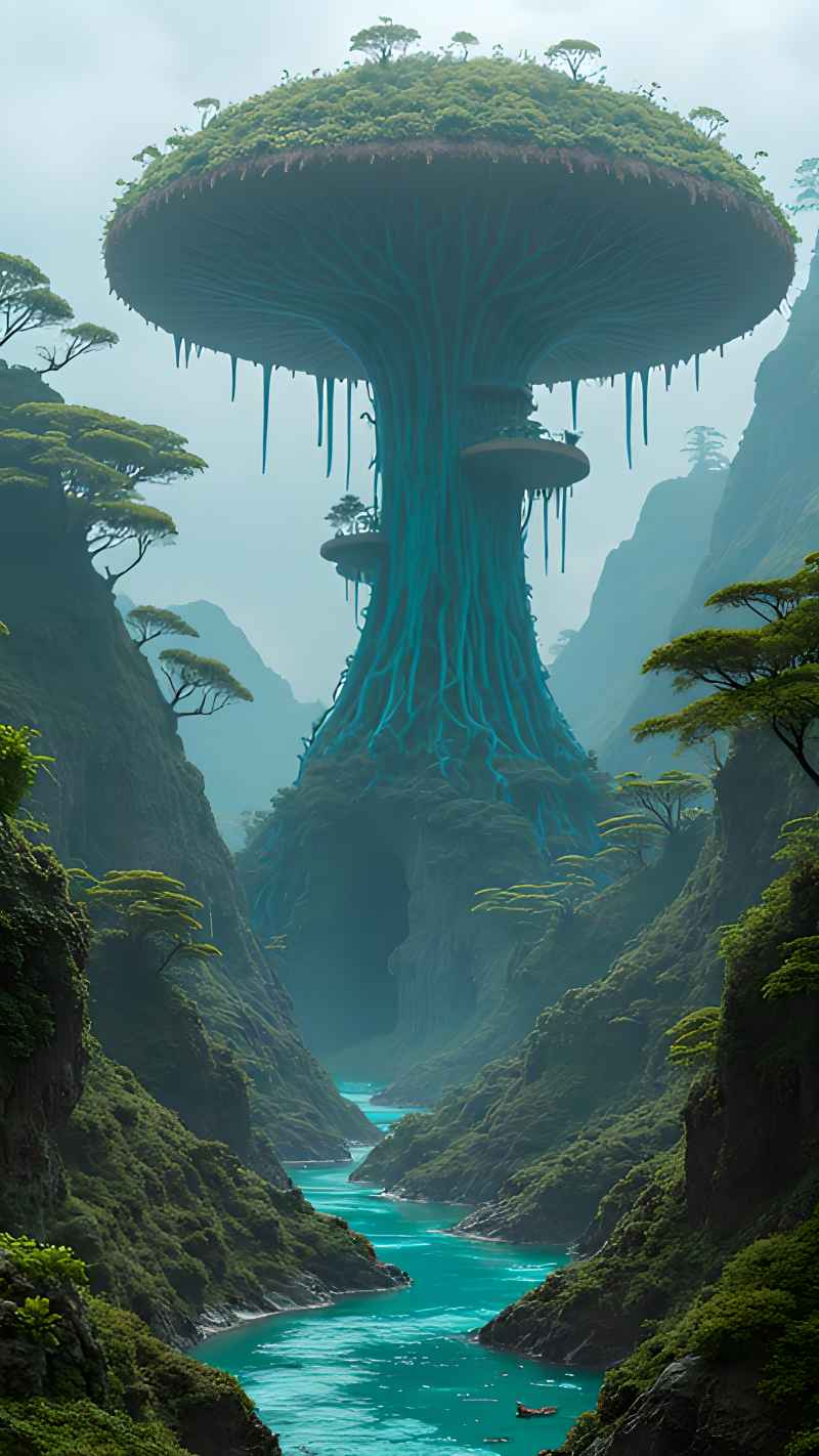 未来风格大自然森林超自然风景画质 14
