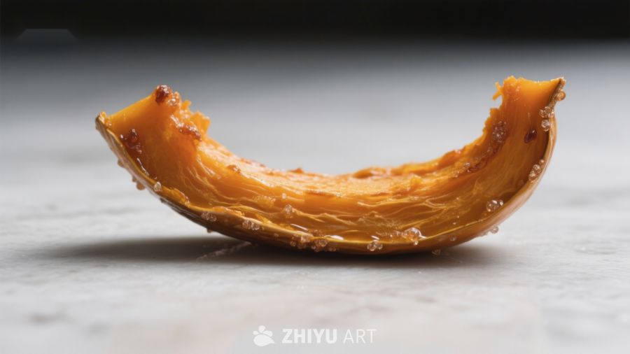 金黄色南瓜片的特写