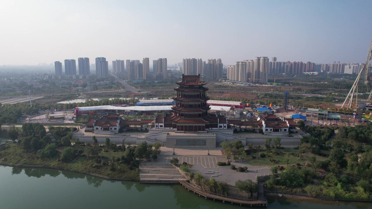 湖南湘潭万楼地标建筑航拍