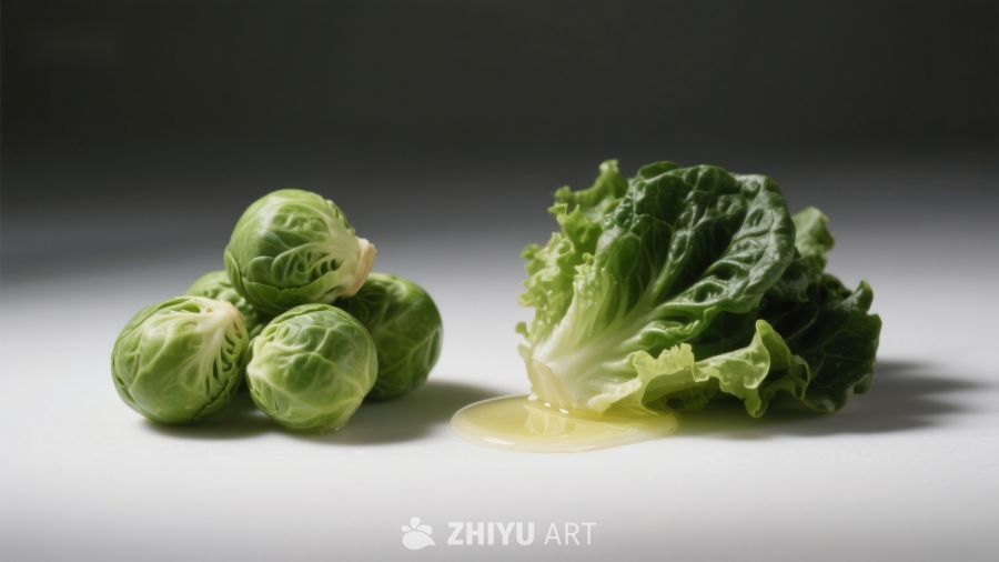 卷心菜与生菜静物展示