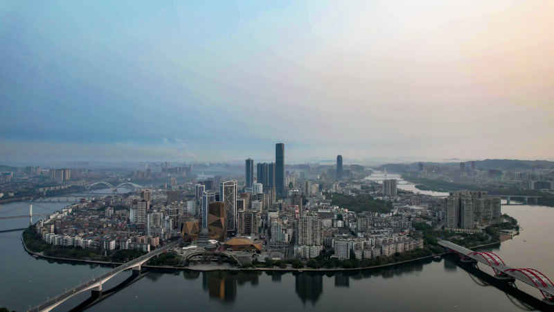 广西柳州城市风光航拍摄影图 