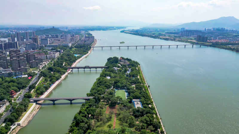 江西吉安城市风光旅游景区航拍图