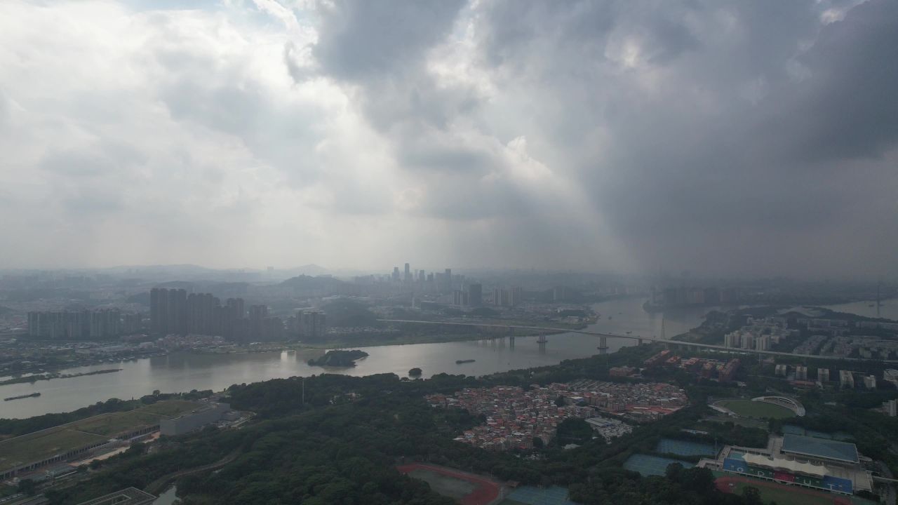 广州城市建设城市风光航拍 