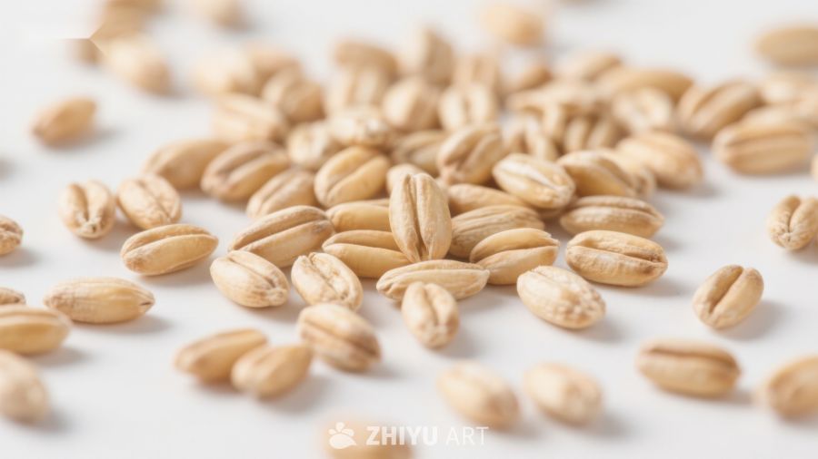 金黄色麦粒散落桌面