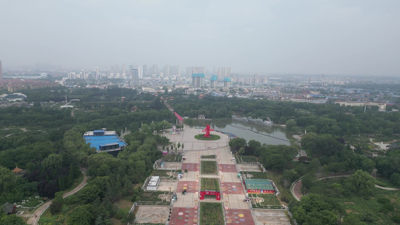 航拍山东菏泽曹州牡丹园4a景区