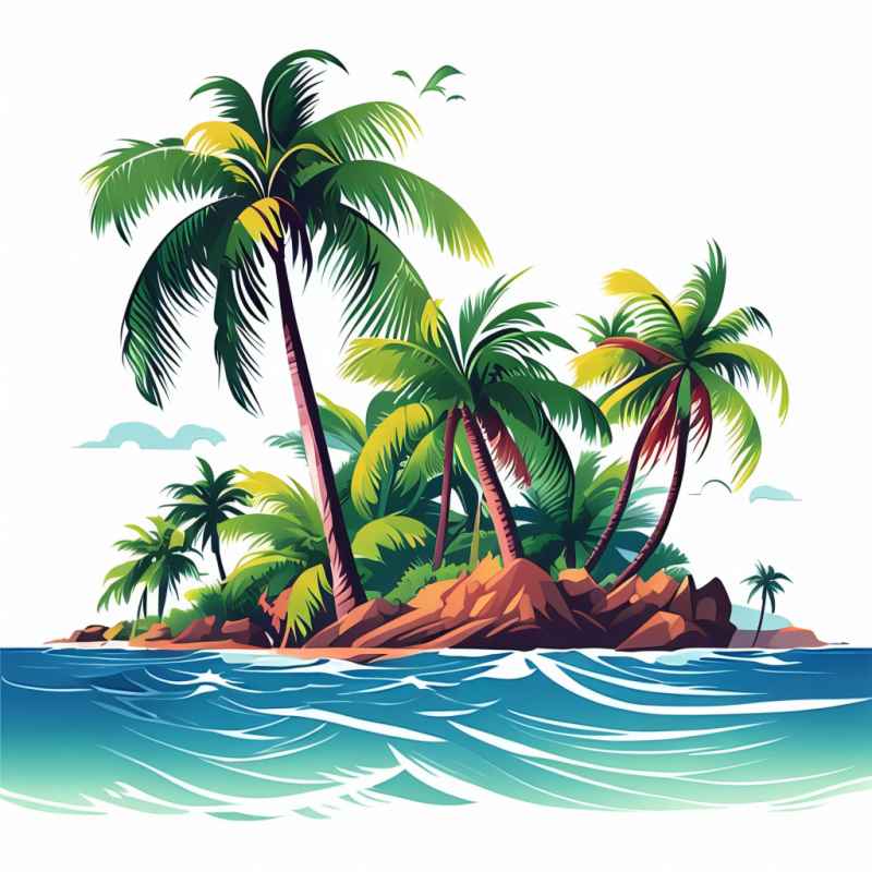 岛屿热带海边椰子树 3