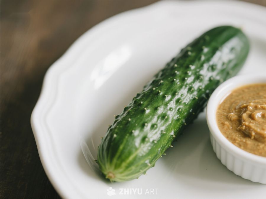 新鲜黄瓜配酱料，简约美食 444