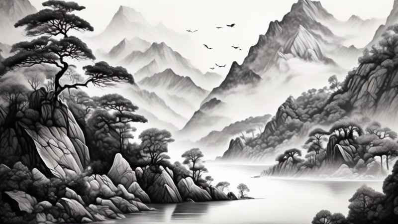 山水风景插画 28