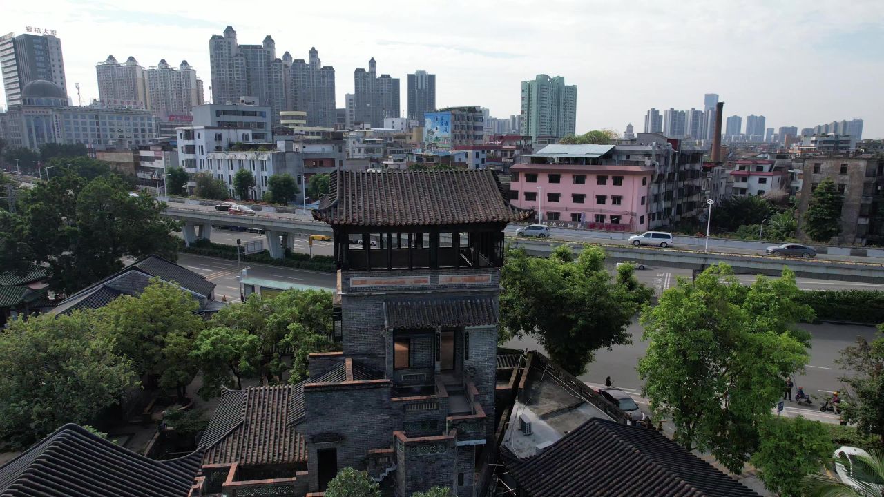 广东东莞可园旅游景区航拍