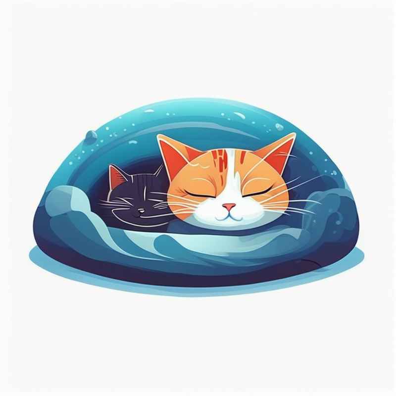 爱睡懒觉的猫咪插画元素 20