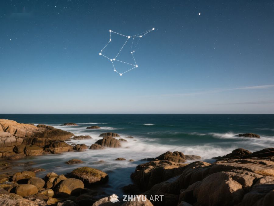 海岸夜景与星座 24